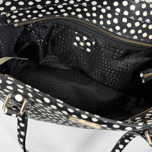 Kate Spade Laurel Way Dally Tote Bag Musicaldot Black White Small Shoulder Bag - Picture 9 of 12